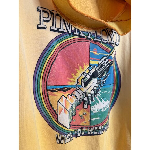 Day Dreamer Pink Floyd Size L Yellow Hoodie Sweatshirt GUC "Wish you were here" - Picture 2 of 7